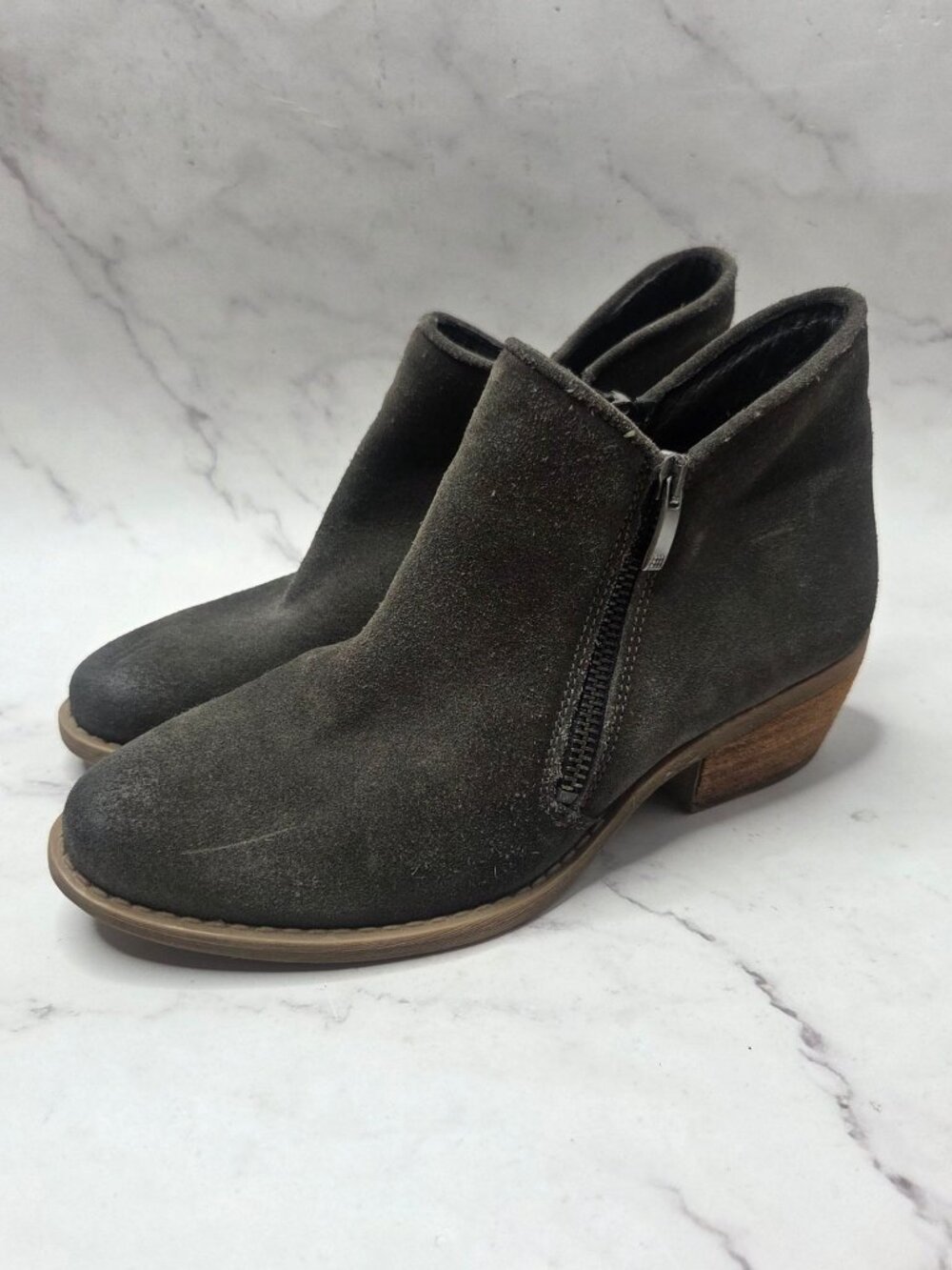 Eric Michael Green Suede Leather Ankle Boots Booties Fall Western Women's 6 (36)